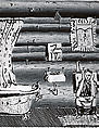 Untitled, Lucas Samaras (American (born Greece), Kastoria 1936–2024 New York), Brush and black ink and yarn on paper